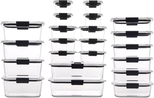 Rubbermaid Brilliance BPA Free 44-Piece Food Storage Containers Set Airtight Leak-Proof with Lids for Meal Prep Lunch and Leftovers