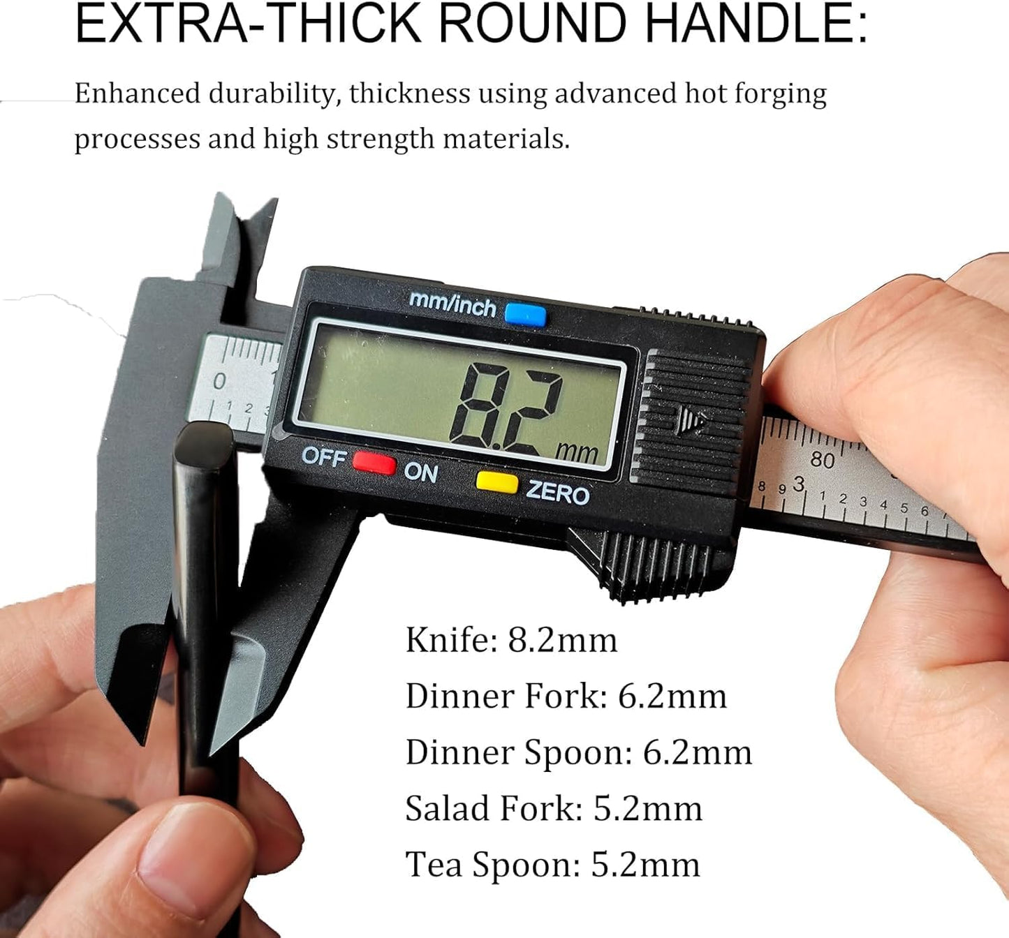 Black Silverware Set for 8, Heavy-Duty Stainless Steel Black Flatware Cutlery Set, Modern Round Handle Utensils, Dishwasher Safe for Home, Restaurant, Mirror Polished, 40-PCS