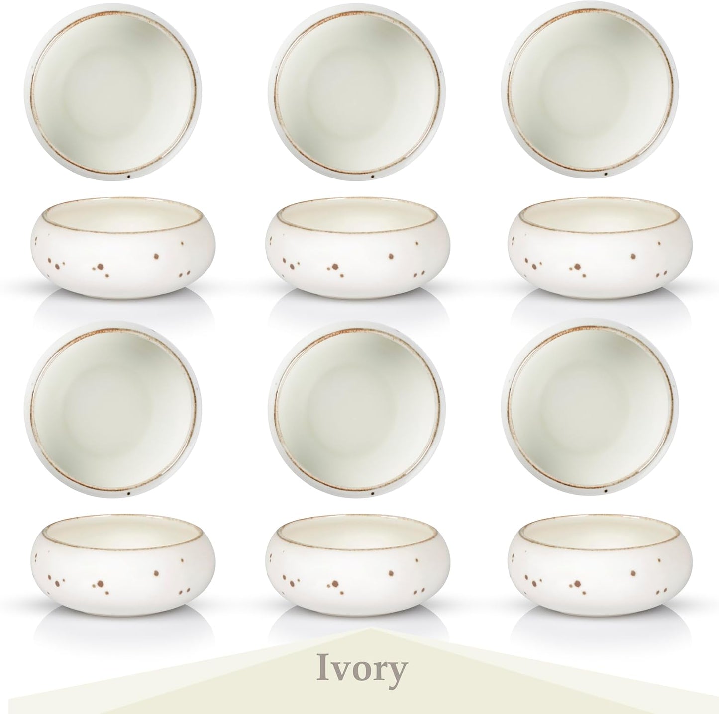 Small Hand Craft Dessert Bowls - 13.5 oz, Set of 6 - Microwave, Oven, Dishwasher Safe, Ice Cream, Soup, Snacks, Rice, Cereal, Chili, Side Dishes Dips, Ideal Gift - Classic Assorted Colors