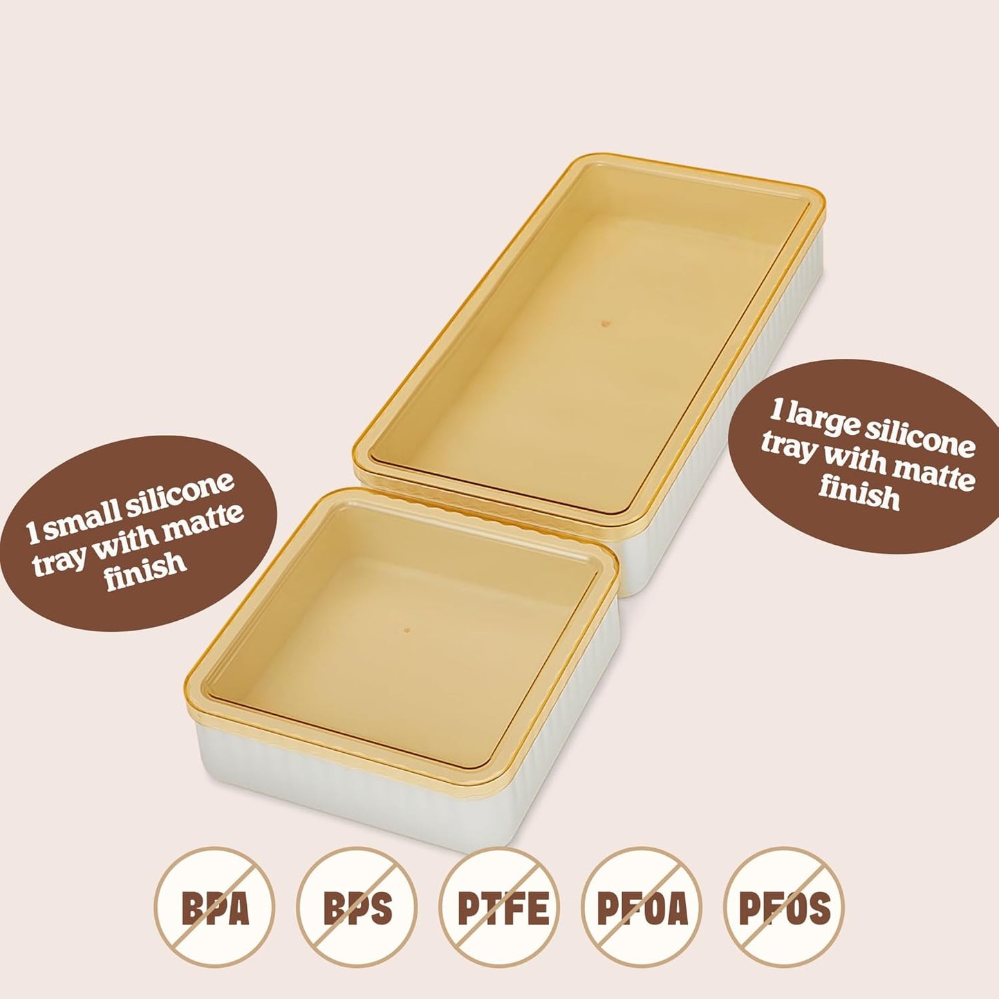 Cravings by Chrissy Teigen Nonstick Bakeware Set with 2 Silicone Trays and 2 Lids, Silicone Baking Sheet Pan, Baking Pan Dividers, Safe to use and Easy to Clean, Oven safe up to 450 °F