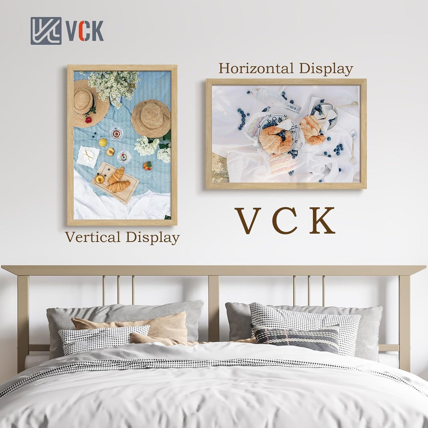 VCK 20x30 Oak Wood Frame for Poster & Picture, Natural Solid Wood Photo Frames 5 Pack, Wall Mounting Hanging