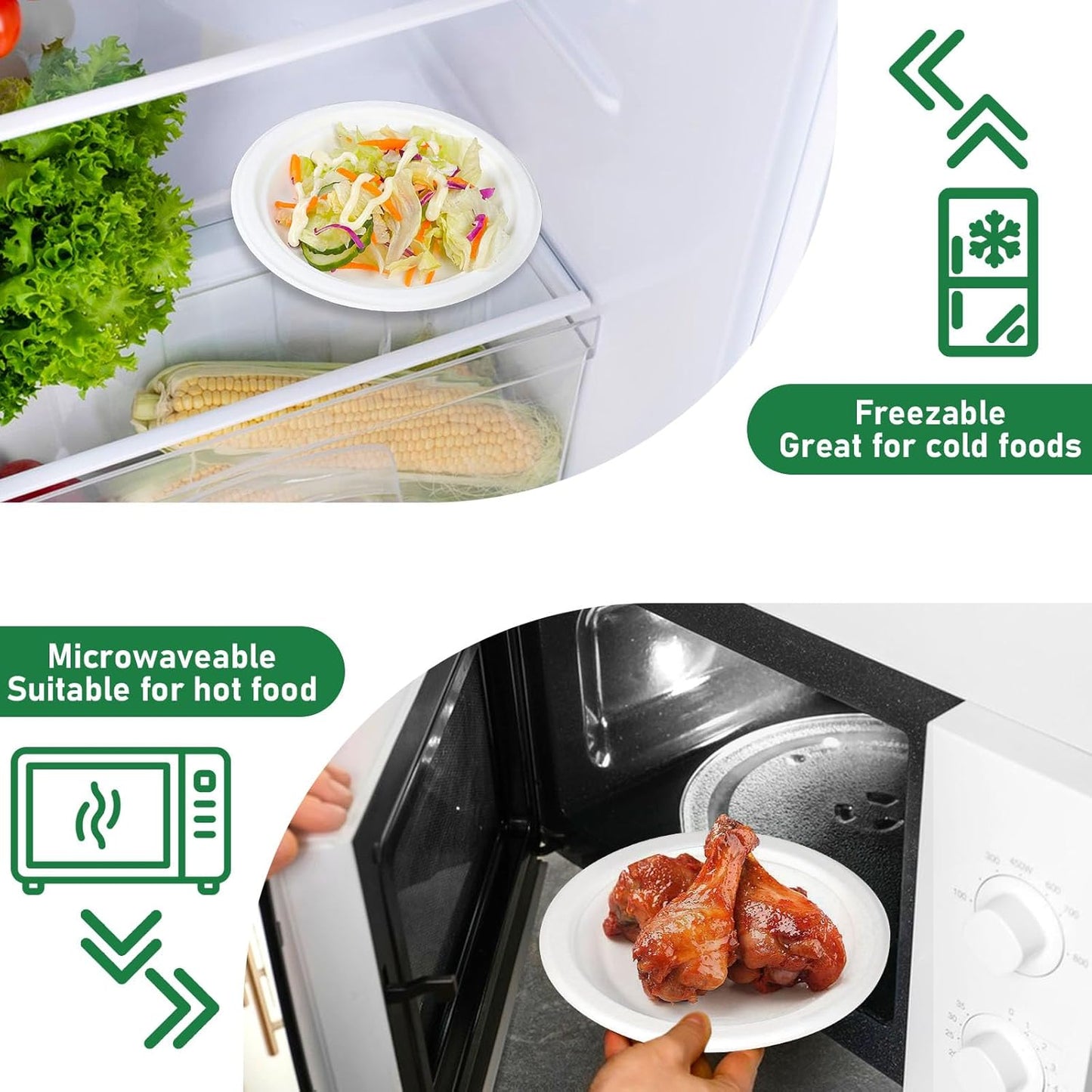 6 Inch Small Paper Plates, Eco Friendly Disposable Dessert Plates For Cake, Appetizer, White Compostable Plates, 125 Pack