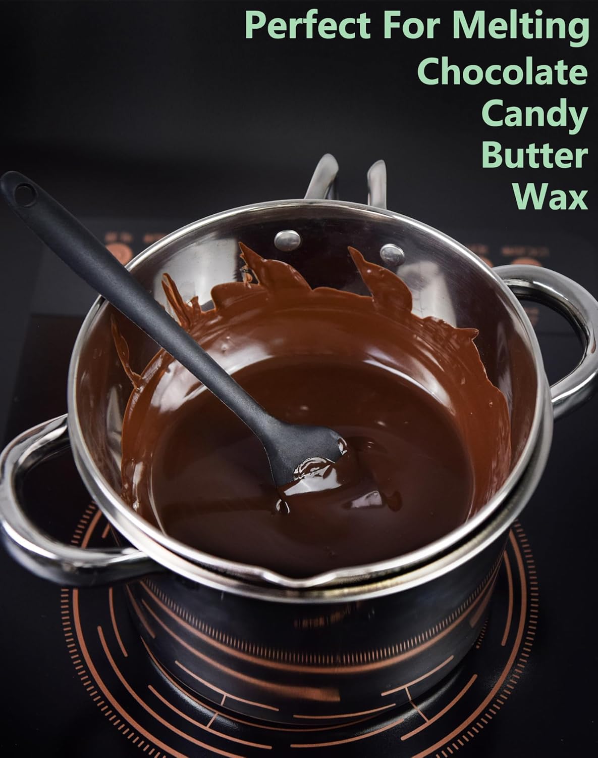 Large Double Boiler Pot Set,3500ML/3.1QT Mixing Bowl for Chocolate Melting, 5000ML/ 4.5QT 304 Stainless Steel Pot With Silicone Spatula for Melting Chocolate, Candy, Candle, Soap, Wax
