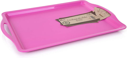Mintra Home Durable Serving Tray - (1pk, Purple) Unbreakable, Breakfast, Cafeteria, Fast Food, Handles