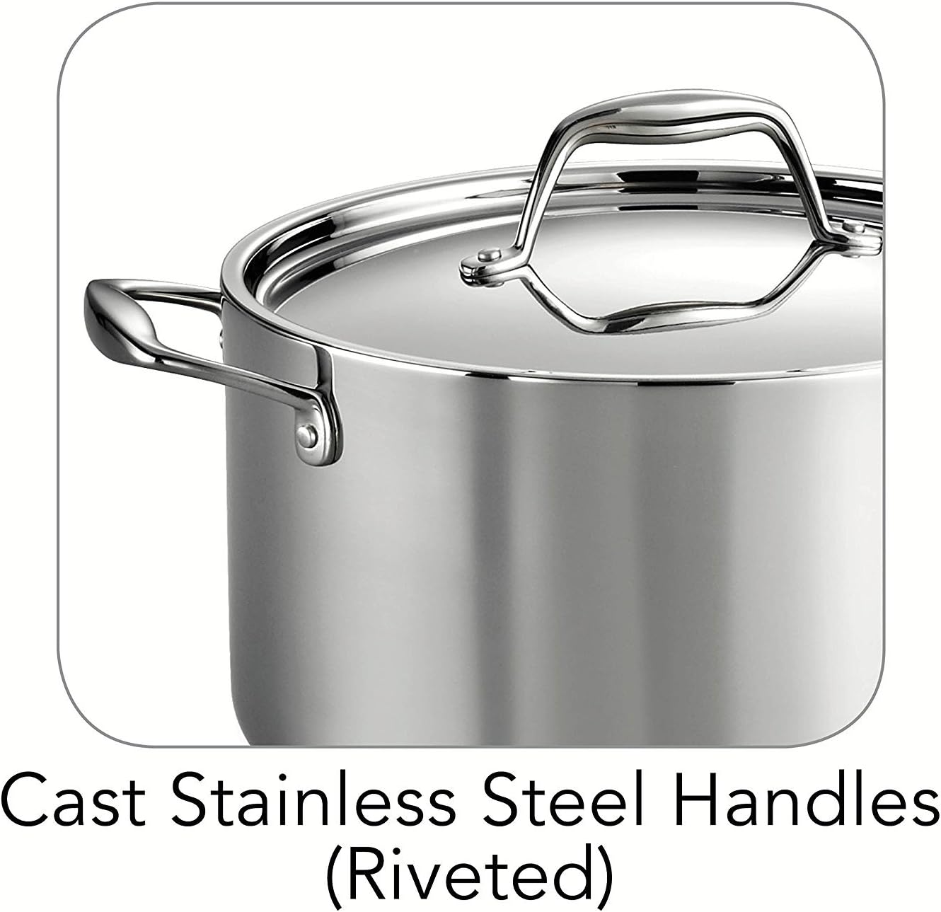 Tramontina Signature Tri-Ply Clad Stainless Steel 6-Quart Sauce Pot with Lid, Induction-Ready Pot, Dishwasher-Safe, NSF-Certified, Made in Brazil