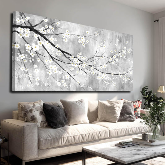 MLART99 Plum Blossom Decorative Floral Pictures Flower Prints Wall Art 24"x48" Botanical Poster for Bedroom Wall Decoration Living Room Pictures