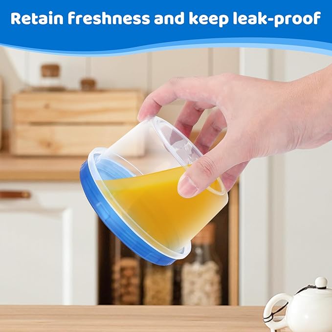 Freezer Containers with Twist Top Lids, Heavy Duty Round Airtight Food Storage Container for Fruit,Deli,Leftovers,Soup,Overnight Oats, BPA Free Stackable Freezer Storage Containers [16 Pack-16 oz]