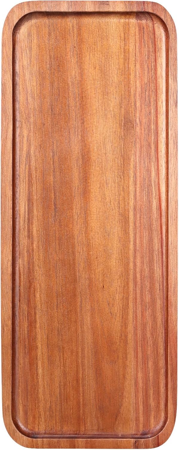 Wooden Serving Platters Long Charcuterie Boards Acacia Wood Decorative Trays for Home Decor Cheese Board Snack Appetizer Plates Kitchen Dinner Tray for Food Dish Rectangle Cake Dessert Platter
