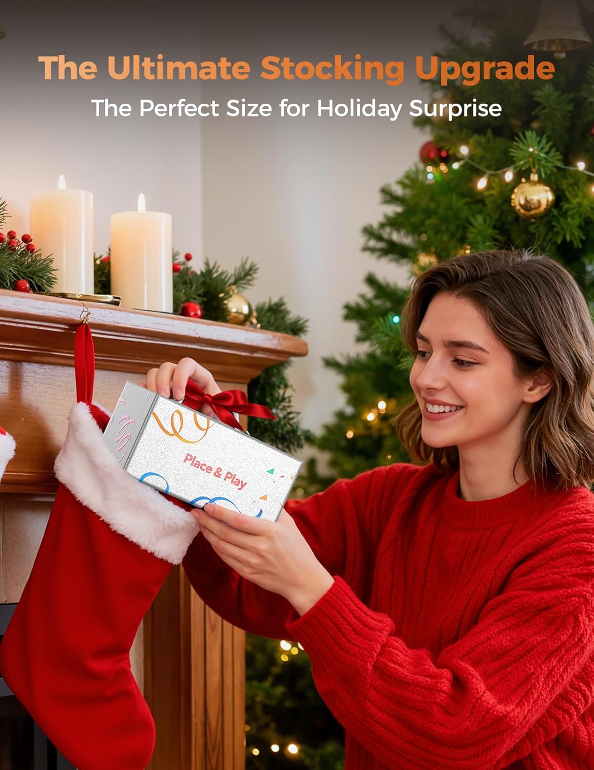 Stocking Stuffers for Men Women Teen:White Elephant Gifts for Adults Induction Speaker Bluetooth with HD Sound,Kitchen Gadgets Anniversary Birthday Gift Ideas for Dad Mom Husband Wife(Black)