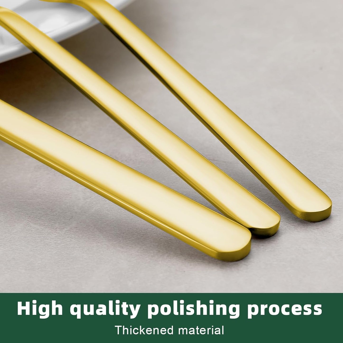 48 Pcs Gold Silverware Set with Steak Knives, Food-Grade Stainless Steel Flatware Cutlery Set for 8, Mirror Polished Tableware Eating Utensils Set for Kitchen, Knife Fork Spoon Set, Dishwasher Safe