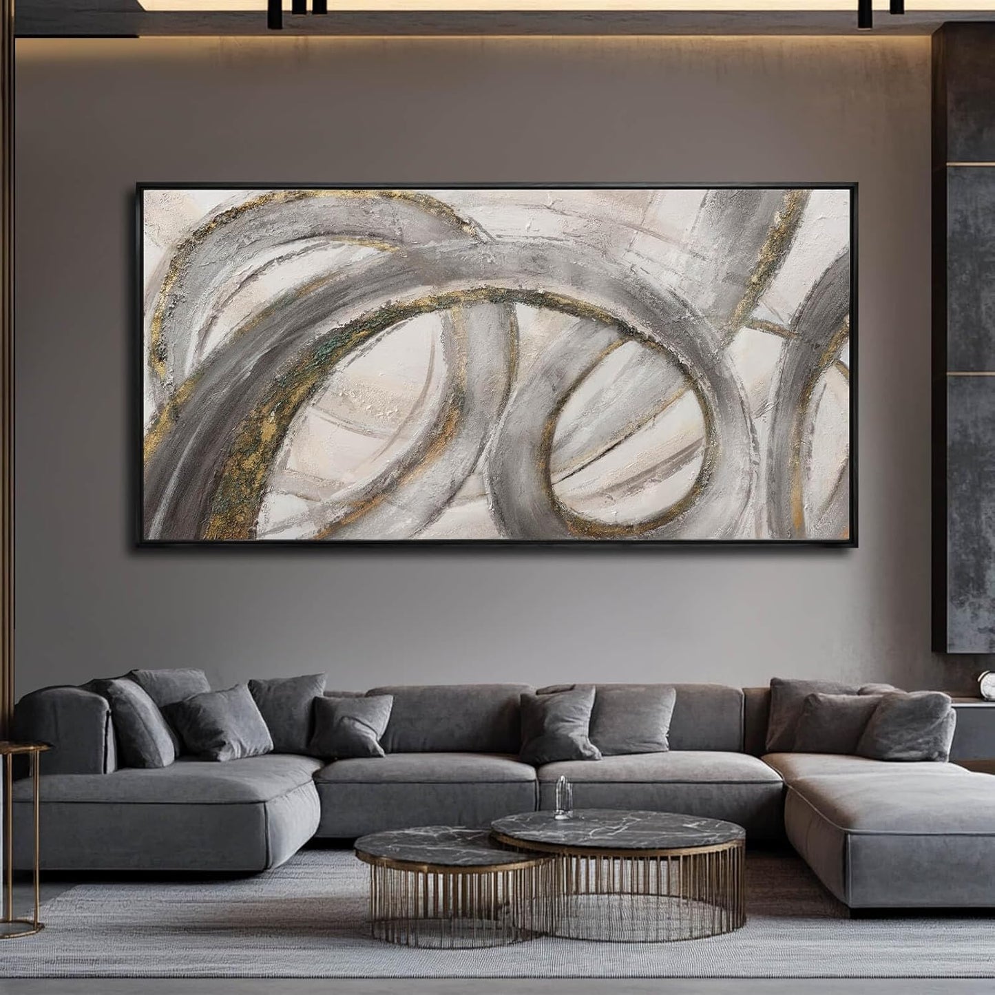 VAYIMDH Line Wall Paintings Modern Wall Art Textured Wall Decor 36"x70" Artwork for Living Room Kitchen Bedroom Wall Print Pictures