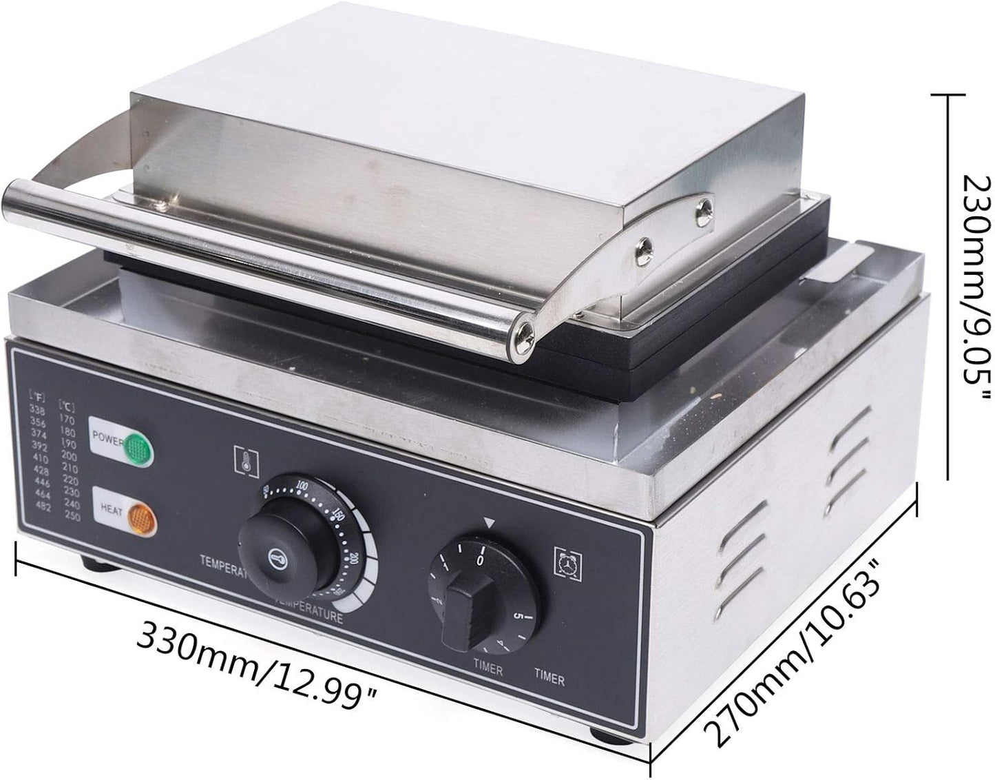 2.95 INCH 6 Holes Mini Doughnut Maker Commercial Waffle Maker Machine Electric Nonstick Round Waffle Maker 1550W 110V Round Doughnut Waffle Machine Great Choice for Bakery, Restaurant Silver and Black