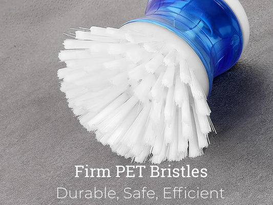 Dish Brush with Soap Dispenser for Dishes Pot Pan Kitchen Sink Scrubbing, White 2 Pack