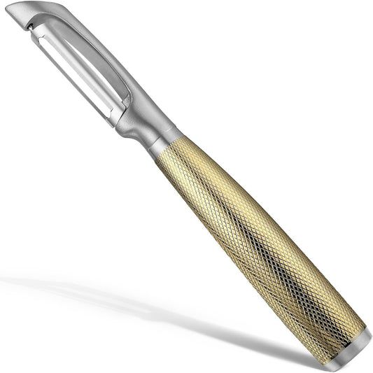 KULUNER Luxury I-Type Vegetable Peeler – 24K Gold Plated Handle, 304 Stainless Steel Ultra Sharp Blade, Ideal for Potatoes, Apples, and Other Fruits & Vegetables