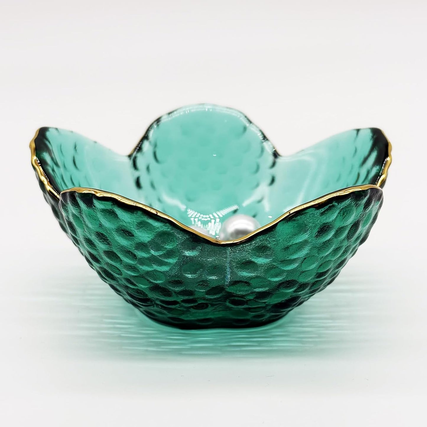 Small Jewelry Tray Dish for Women, Green Glass Jewelry Dish Trinket Tray, Flower Ring Dish Engagement Gift, Crystal Ring Holder Dish, Bathroom Jewlery Plate Dish, Jewelry Bowl for Earrings