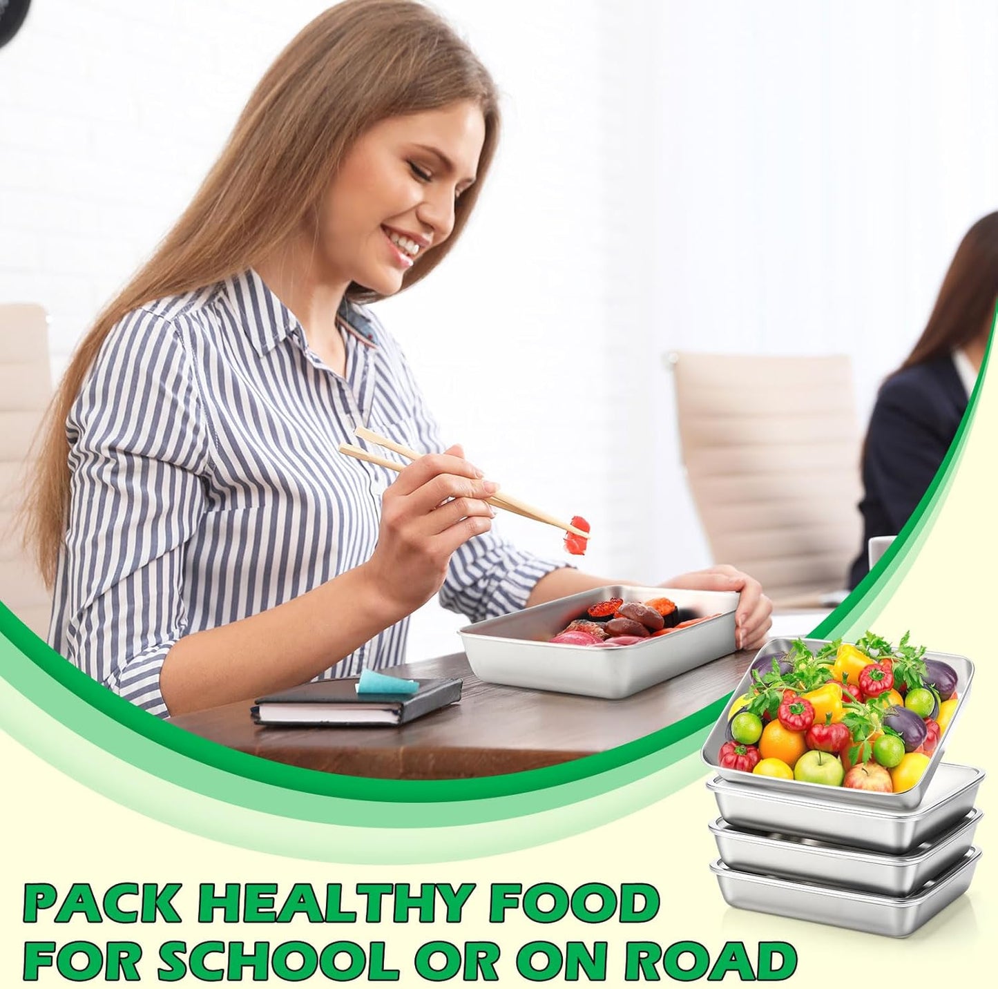 12 Pcs Stainless Steel Food Storage Containers with Lids, 71 Oz Metal Freezer Containers, Lightweight Stackable Easy Open Reusable Meal Prep Box for Kitchen Picnic Oven Dishwasher Safe