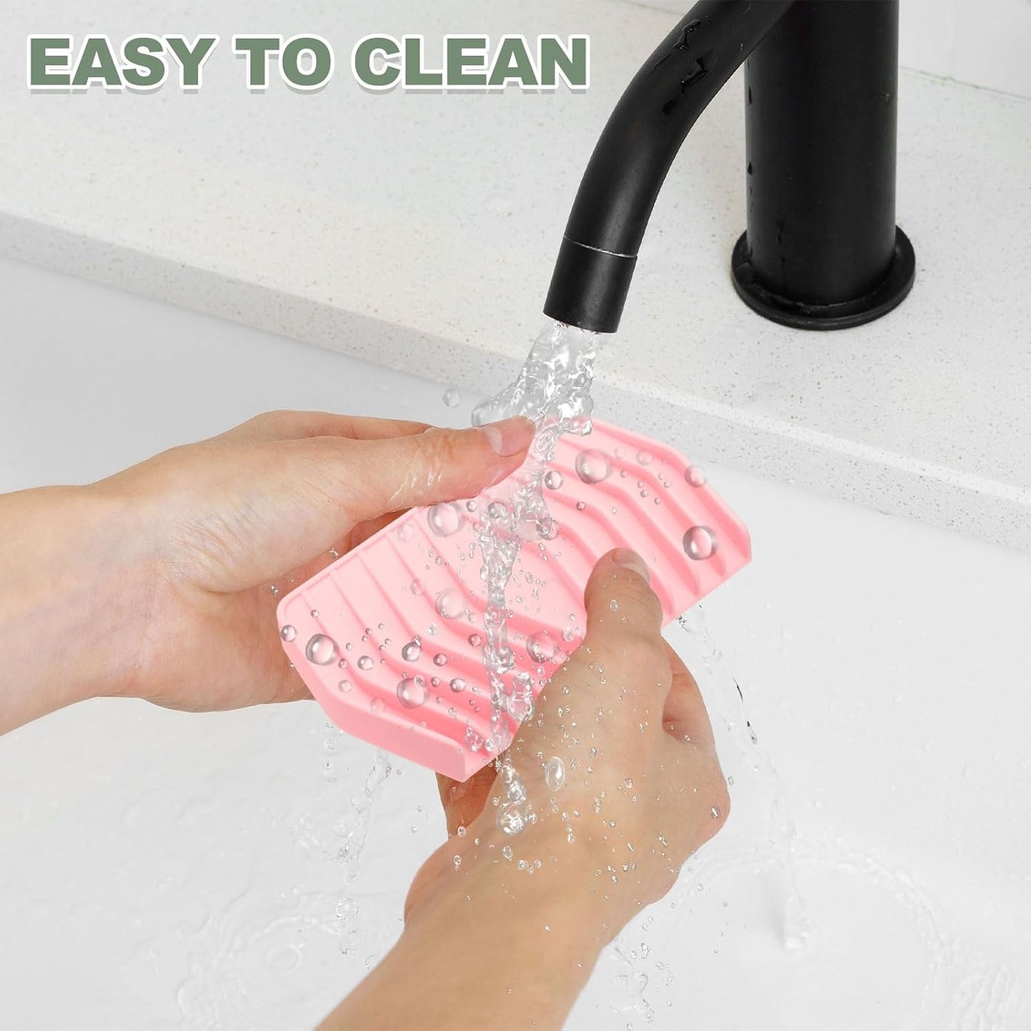 uxcell 2Pcs Soap Dish with Drainage, Silicone Self Draining Soap Bar Holder Sponge Shampoo Bars Tray for Bathroom, Shower, Bathtub, Kitchen, or Countertop(Black)