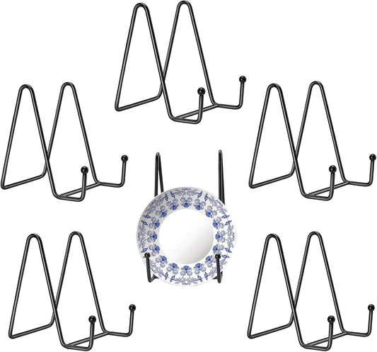 Kruodop 5 Pack Plate Stands for Display, 3 Inch Plate Holder Display Stand, Metal Frame Holder Stands for Book, Pictures, Photo Easel, Tabletop Art