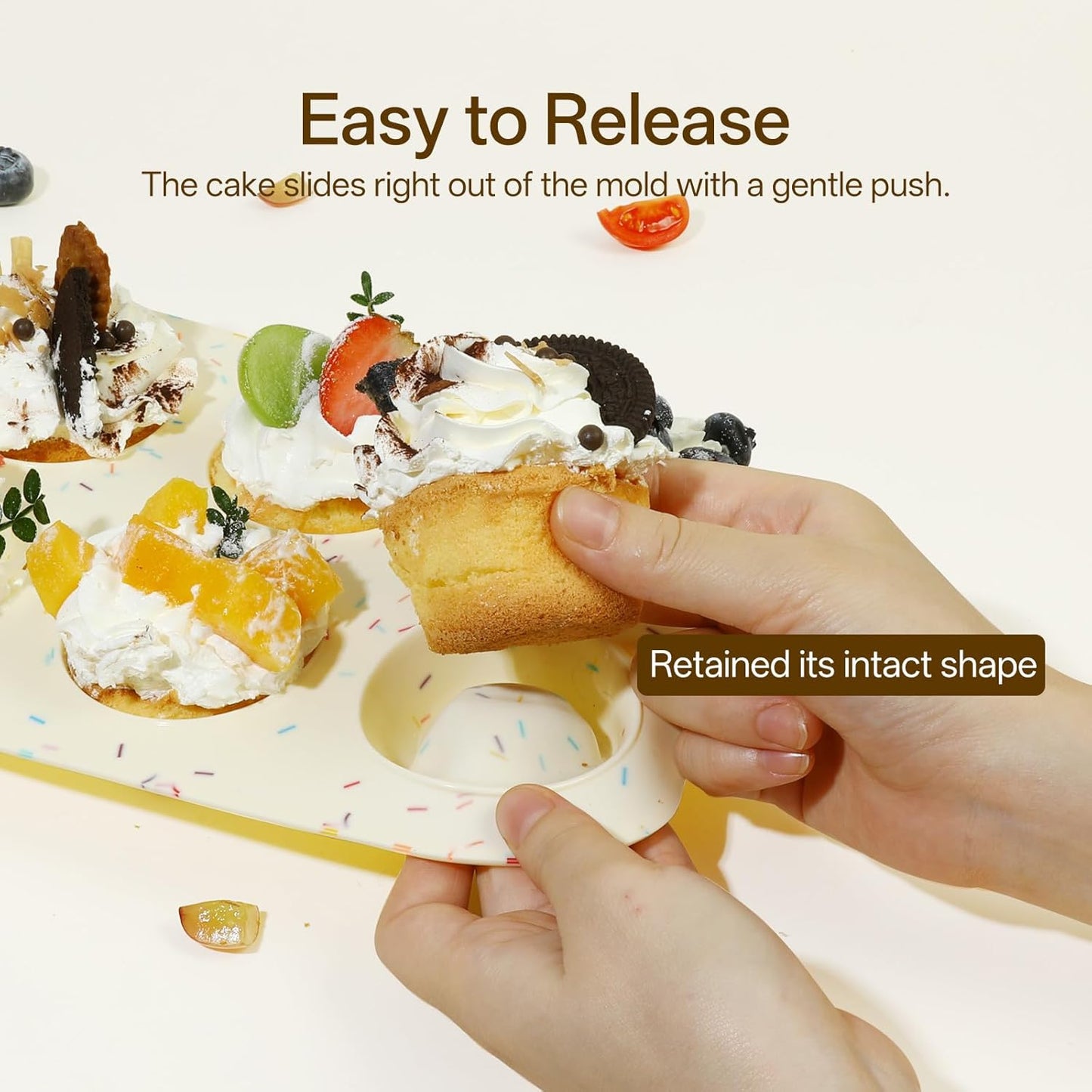 2 Pack Silicone Muffin Pan for Baking, Regular Size Nonstick Cupcake Pan, 6-Cup Silicone Muffin Tin BPA Free Dishwasher Safe, Great for Muffin Cupcake Brownie Egg Tart