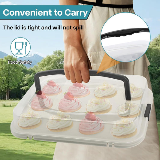 2-Pack Beige Muffin Pan, Non-Stick 12-Cup Cupcake Pan with Lid, Cupcake Pan with Lid and Handle, Perfect for Holidays, Birthdays, and Family Gatherings