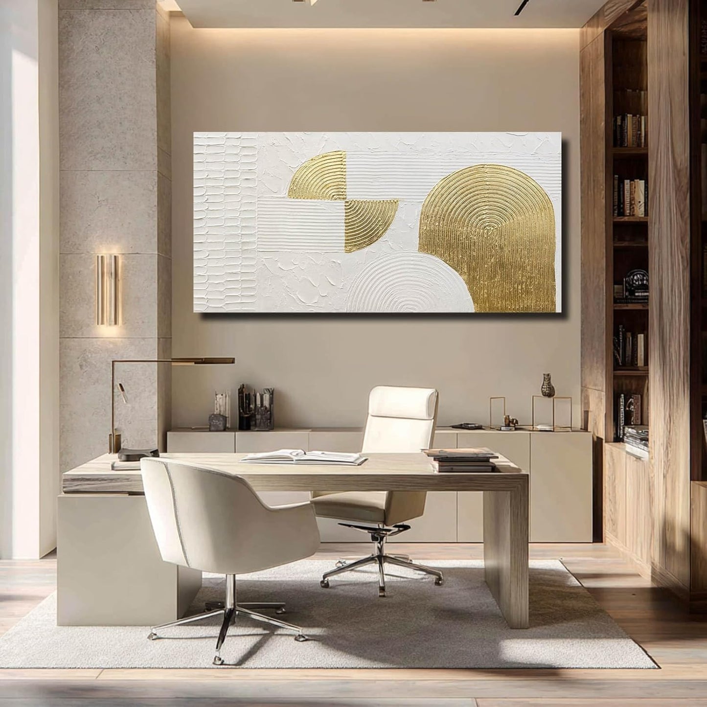 VAYIMDH Textured Canvas Wall Art Line Wall Paintings Modern Wall Decor 24"x48" Office Wall Decorations Wall Pictures for Bedroom