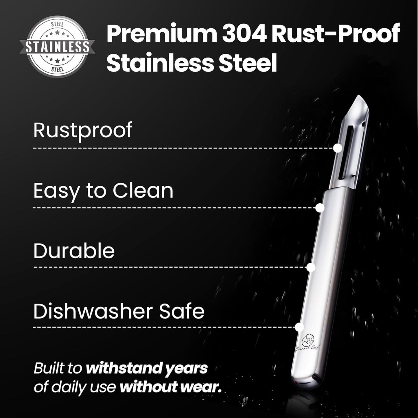 Vegetable Peeler, Ultra Sharp Potato Peeler, Best for Veggie & Fruit, Seamless One-Piece Design, Peel Both Ways - Left & Right-Hand Friendly, Dishwasher Safe, 5-Year Warranty