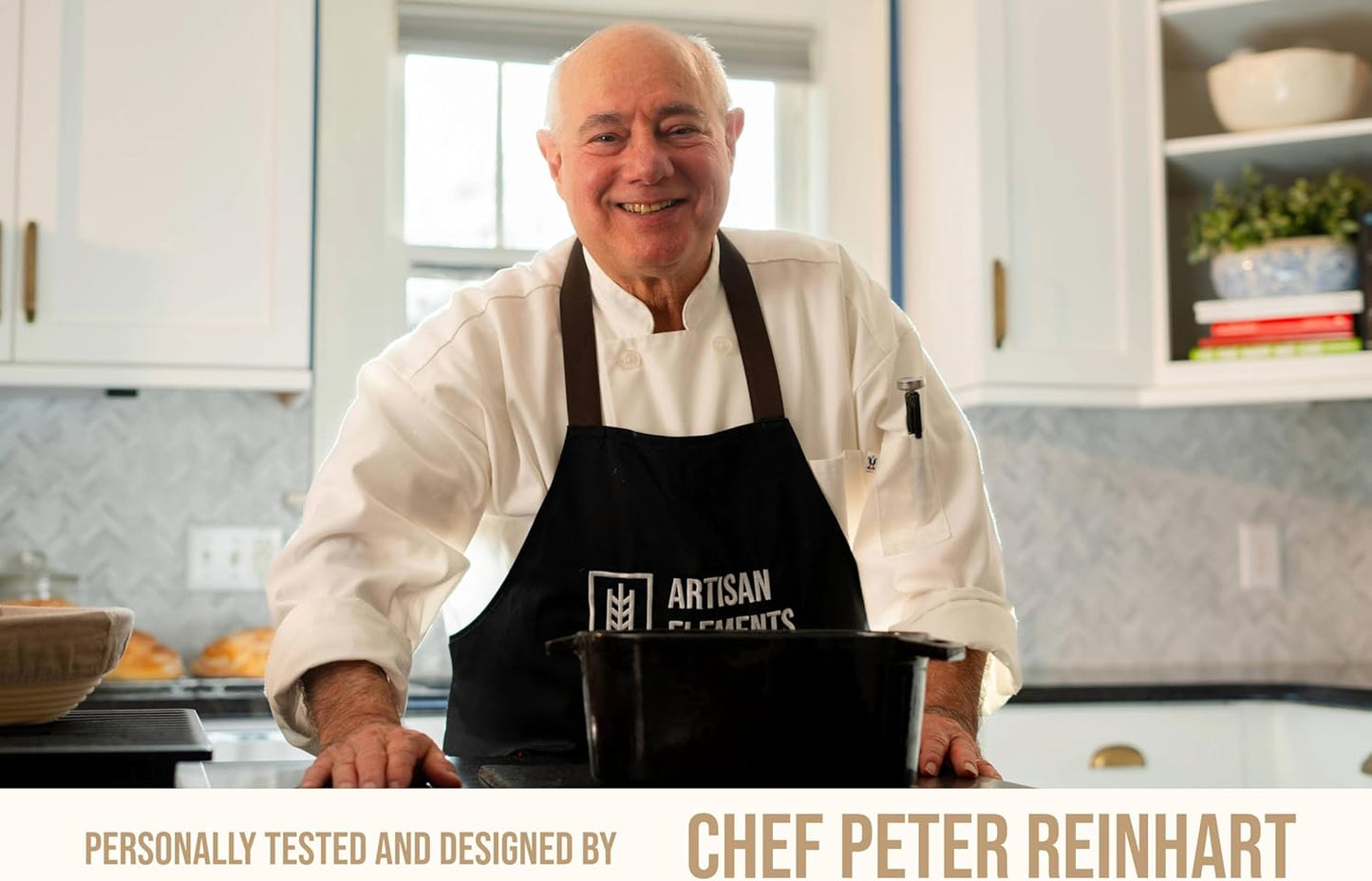 KooK Dutch Oven, for Bread Baking, Sourdough Loaf Pan, with Lid, Dual Handles, Enameled Cast Iron, includes Lid Lever, Dishwasher Safe, 3.4 Qt, Black