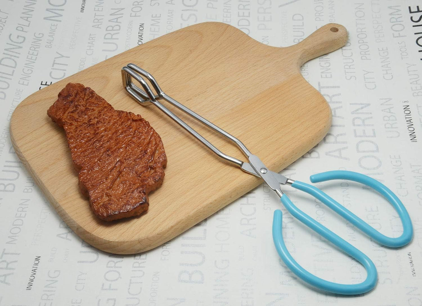 Scissor Style Tongs 10 Inches and 11 Inches Set Stainless Steel Grilling Tongs Hotdog Tongs, Set of 2