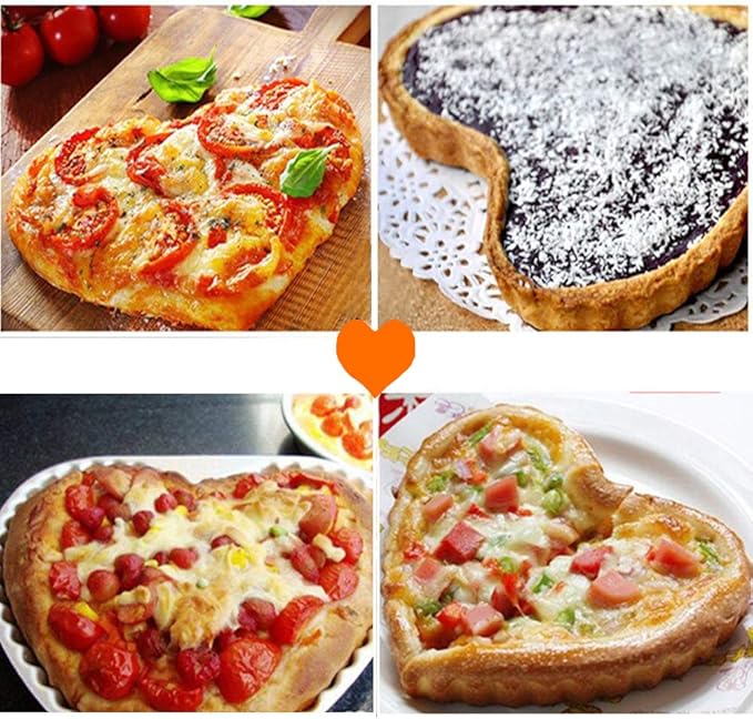 Gutsdoor Mini Tart Pan 4 Inch Heart Shape with Removable Bottom Quiche Pan Nonstick Round Quiche Pie Pan Set of 6