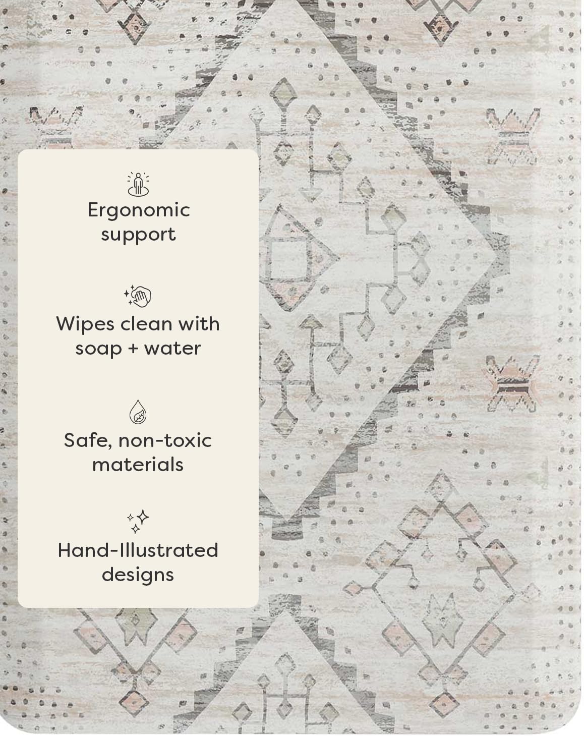 House of Noa Nama Standing Mat – Anti-Fatigue Cushioned Kitchen Mats for Floor | Ergonomic Bounce-Back Foam Kitchen Mats | Anti-Fatigue Mats for Kitchen & Standing | Ula Calico | 22" x 36"