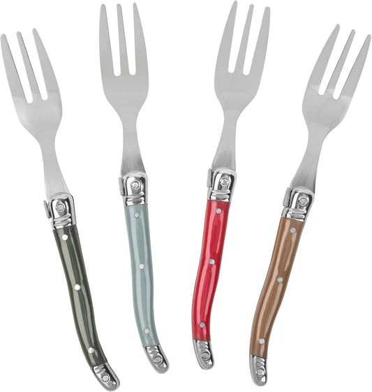 French Home Set of 4 Cake Forks - Holly Berry