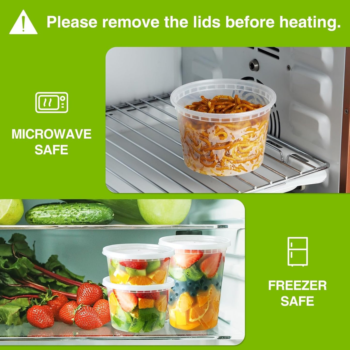 30 Set 32oz Deli-Containers-with-Lids, Airtight Food-Storage-Containers, Microwaveable & Freezer Safe Plastic-Storage-Containers-with-Lids, Soup Slime Overnight Oat To-Go-Containers