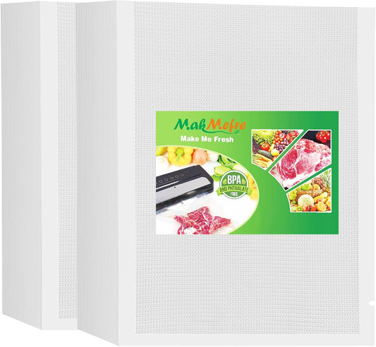 MakMeFre 200 Plus Gallon Size 12" x 16" Vacuum Sealer Bags with BPA Free and Heavy Duty,Great for Food Storage Vaccume Sealer PreCut Bag