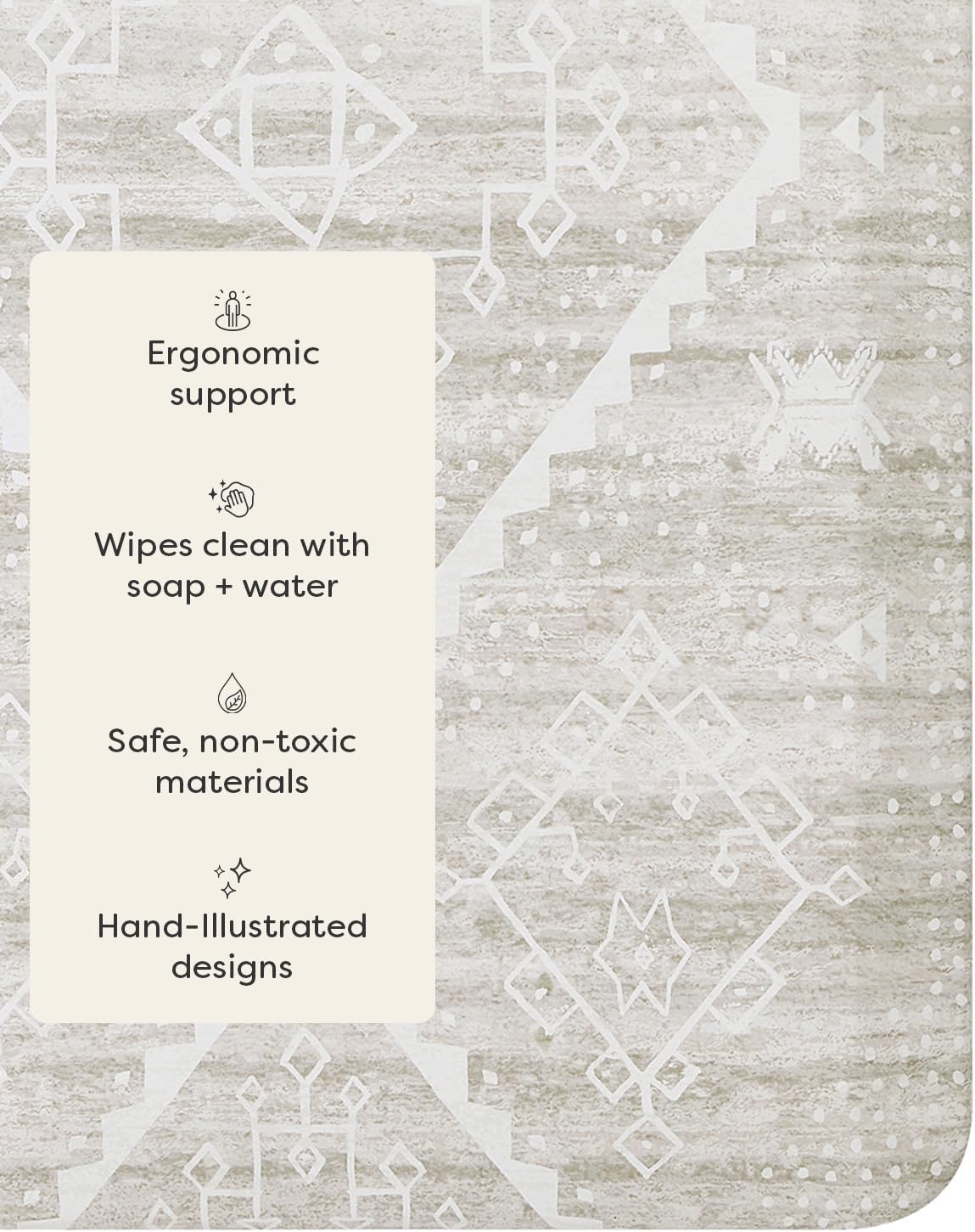 House of Noa Nama Standing Mat – Anti-Fatigue Cushioned Kitchen Mats for Floor | Ergonomic Bounce-Back Foam Kitchen Mats | Anti-Fatigue Mats for Kitchen & Standing | Ula Driftwood | 30"x72"