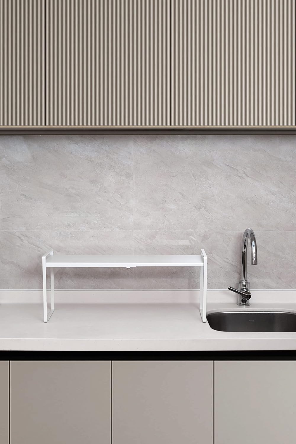 Nxconsu Expandable Cabinet Shelf Organizer Riser for Kitchen Pantry Cupboard Under Sink Countertop Home Storage Organization Rack Space Saver Freestanding Heavy Duty Nonslip Stackable White X Large