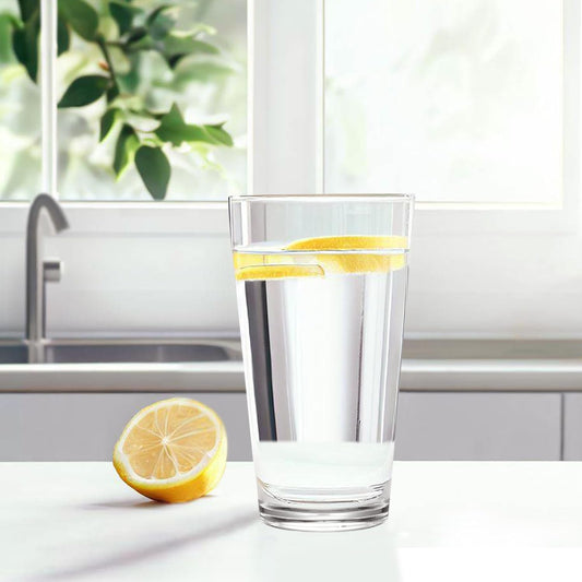 Amazing Abby Serenity - 30-Ounce Plastic Tumblers (Set of 6), All-Clear Reusable Plastic Cups, Stackable, BPA-Free, Shatter-Proof, Dishwasher-Safe