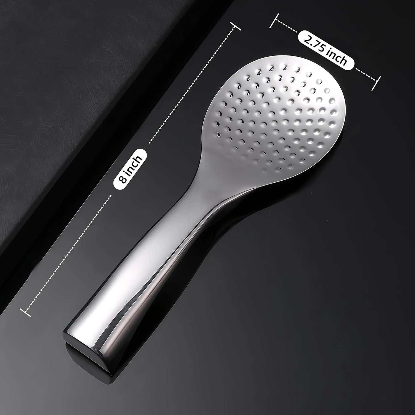 18/8 Stainless Steel Rice Paddle, Non-Stick Rice Spoon, Mirror Finish, Stand-Up Design, Serving Spoon for Kitchen- 7.9-inch Long