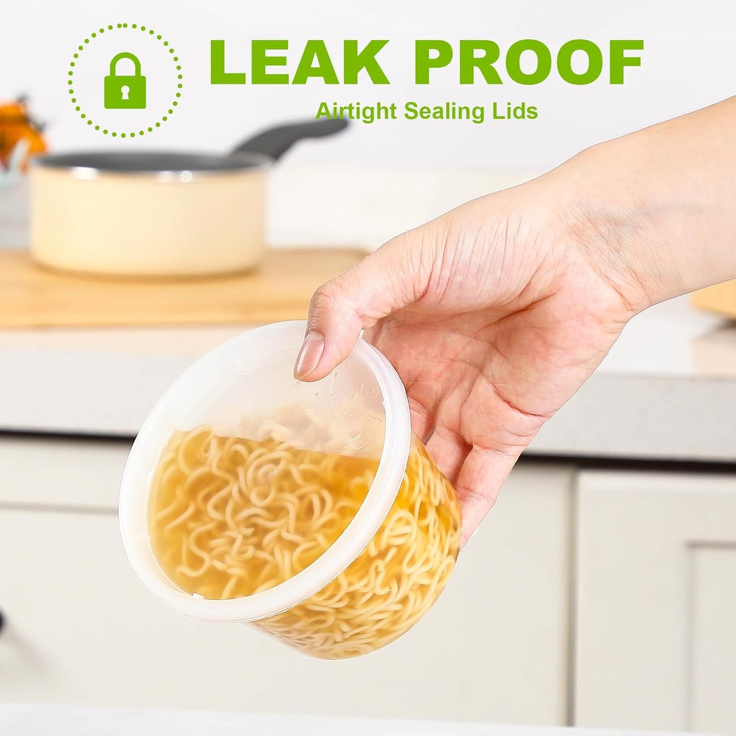 AOZITA 32 Sets 16 oz Plastic Deli Food Containers With Lids, Airtight Food Storage Containers, Freezer/Dishwasher/Microwave Safe, Soup Containers For Takeout Meal Prep Storage