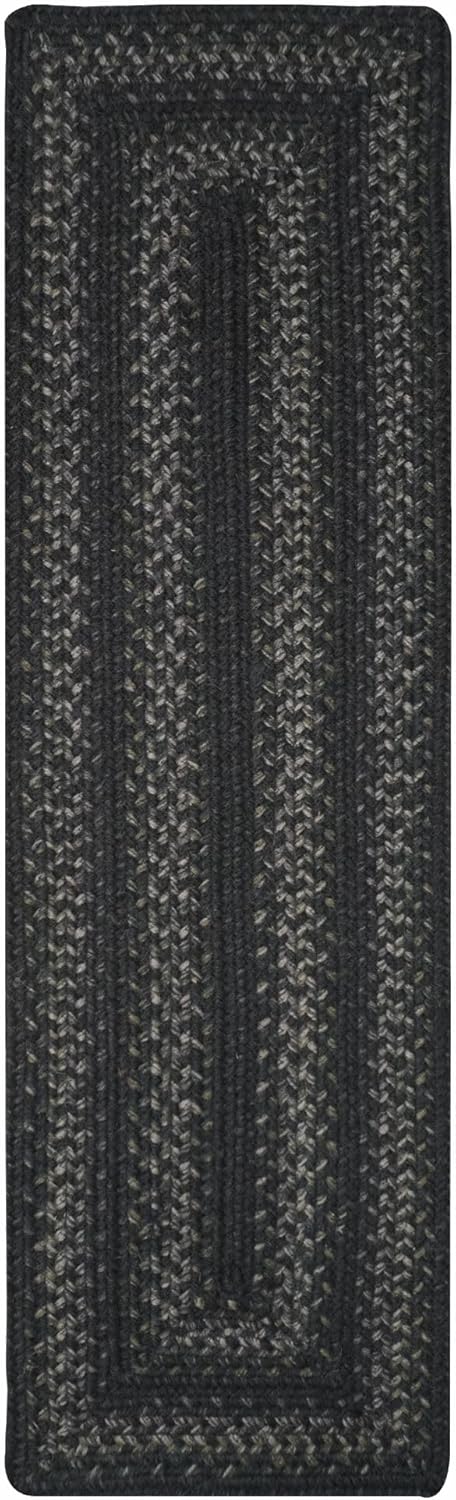 Homespice Jet Black Jute Braided Long Table Runner, Warm Primitive Decor, Rectangle 11x36 - Rich Colors, Easy to Clean, Durable and Protects Furniture