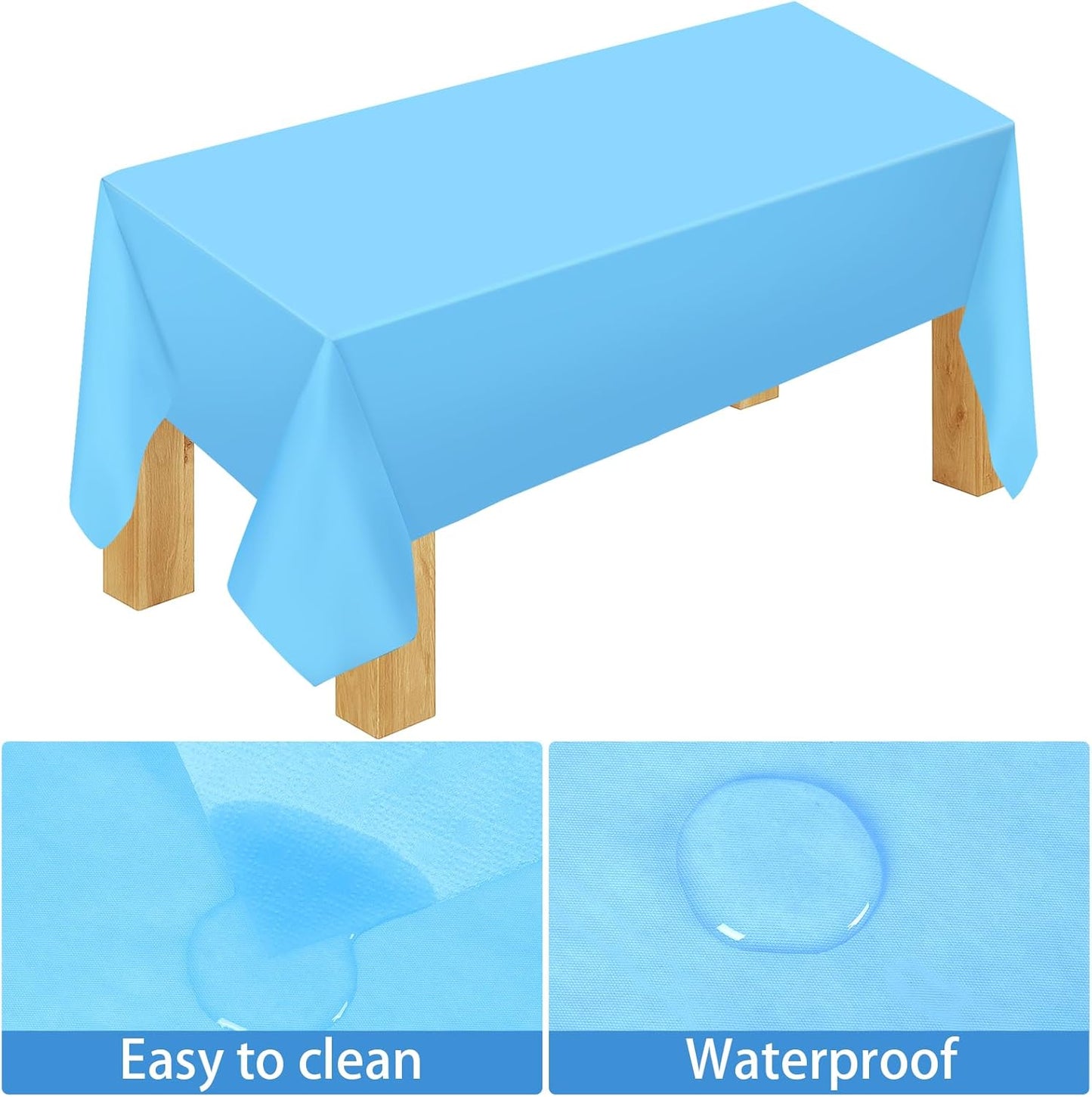 TWOWYHI 229PCS Light Blue Party Supplies Set Paper Disposable Plates Cups Plastic Spoons Forks Knives Light Blue Napkins for 30 Guests Disposable Party Dinnerware Sets for Wedding Birthday Parties