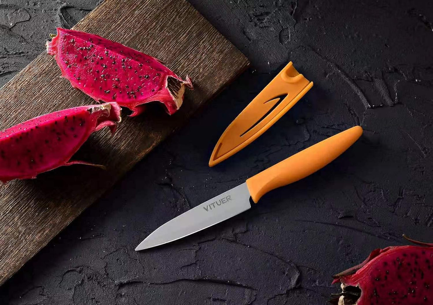 Paring knife, 4PCS Paring knives (4 Knives and 4 Knife cover), 4 Inch Peeling Knife, Fruit and Vegetable Knife, Ultra Sharp Kitchen Knives, German Steel, PP Plastic Handle