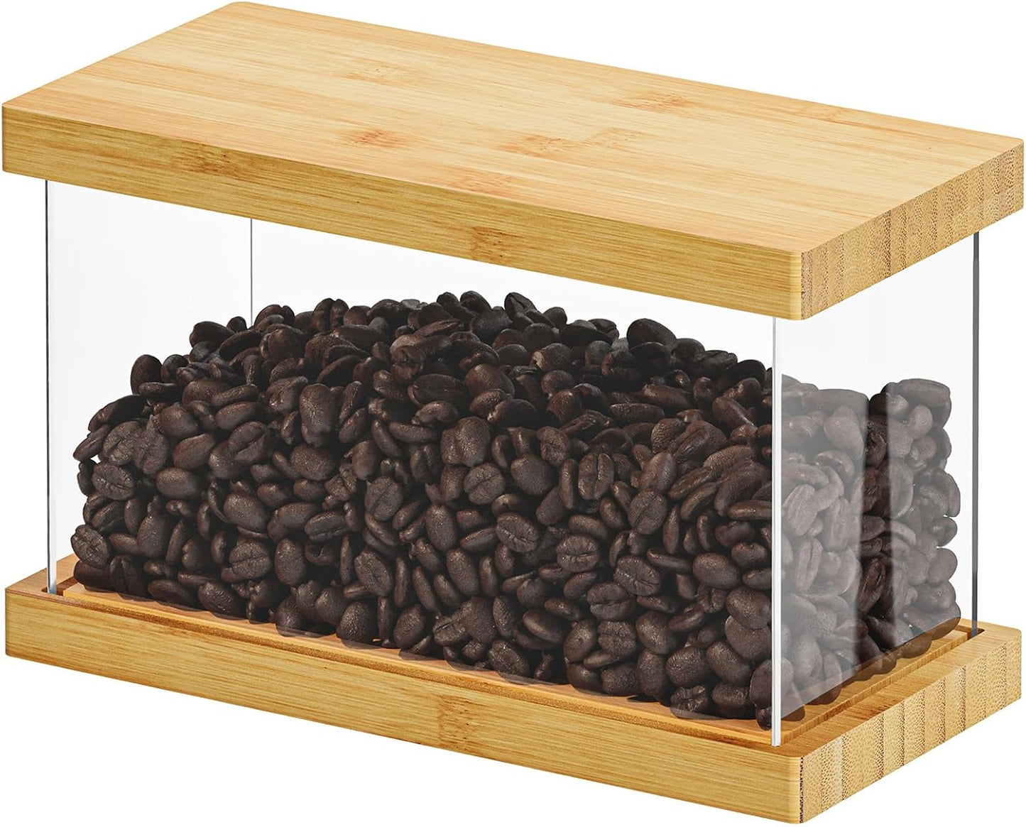 SpaceAid Bamboo Food Storage Container - Airtight Cereal Containers with Lids, Kitchen Cereal Canisters Pantry Organizers and Storage for Rice, Flour, Coffee, Snack, Extra Small 1 Pack