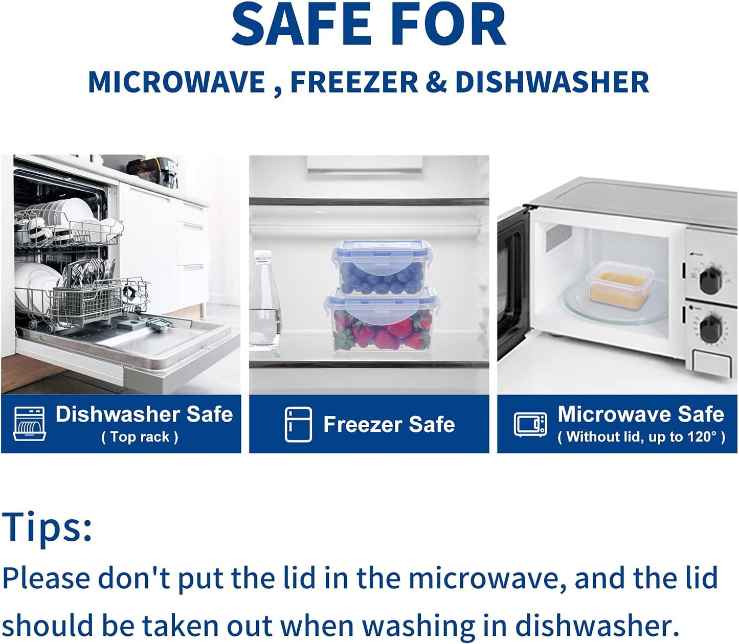 KIGI 4 Pack 17OZ 6OZ Small Plastic Containers Set Leakproof Rectangular Small Bento Box with Lids Airtight Mini Meal Prep