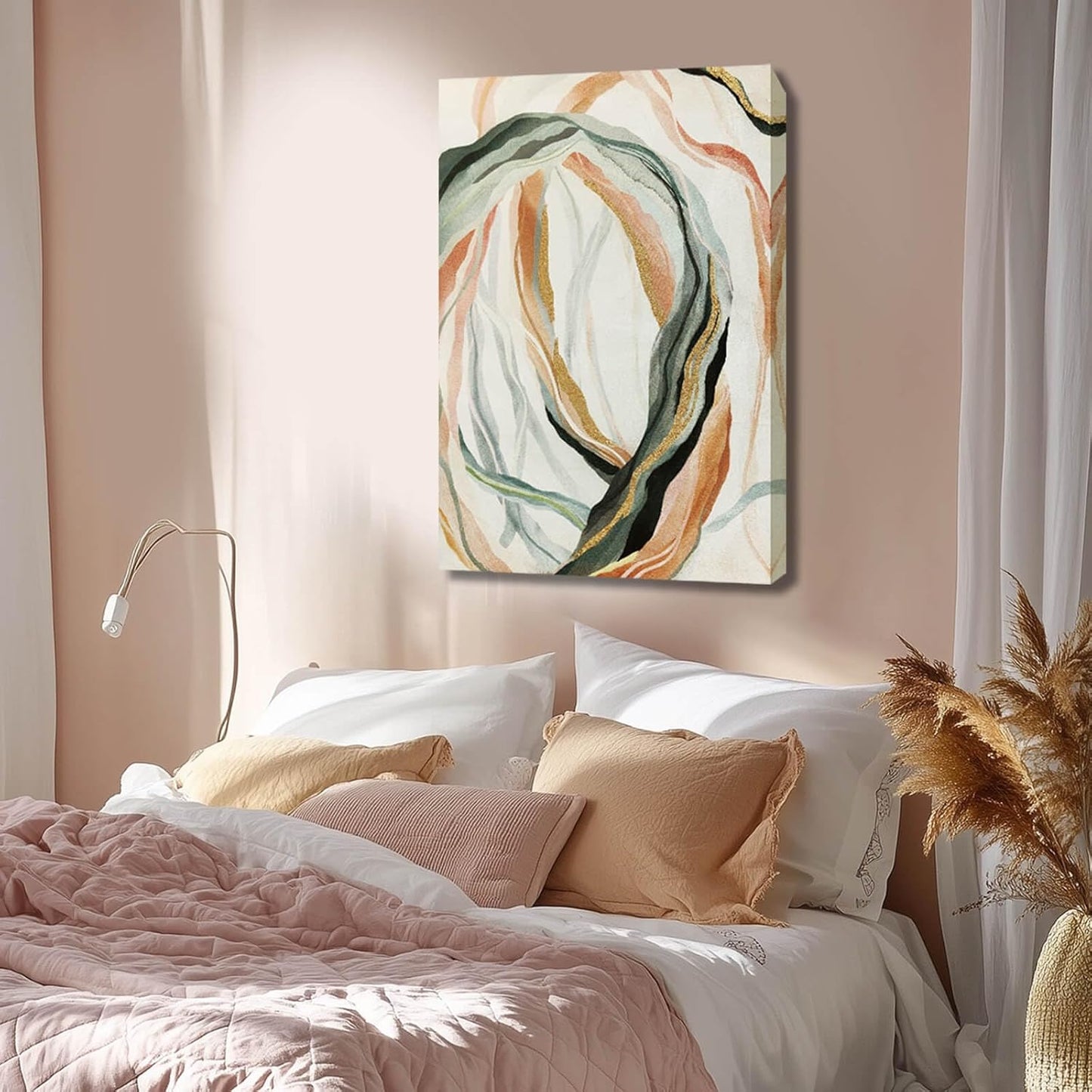 Modern Canvas Wall Art Line Decorative Pictures Colorful Artwork for Wall 24"x36" Home Decorations for Living Room Office