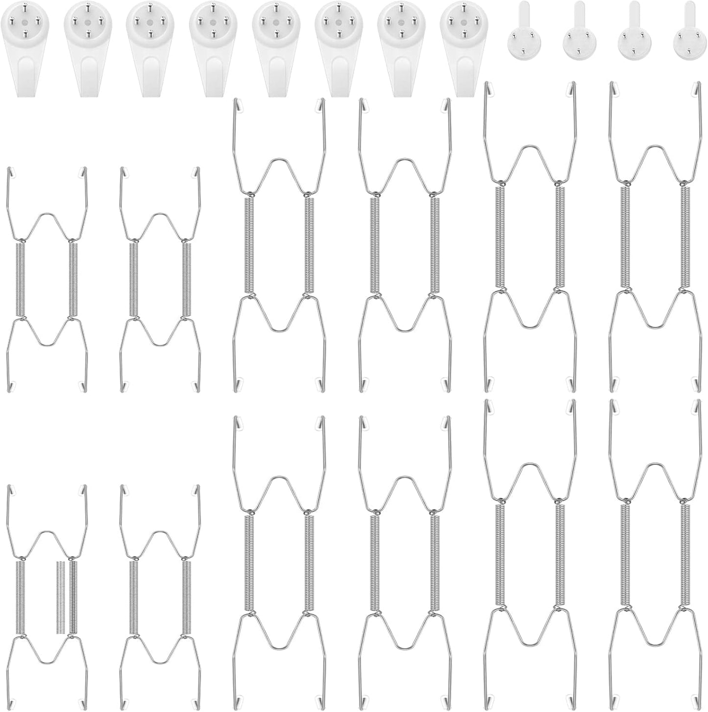 Hotop 12 Pieces Plate Hangers for Wall 6/8/10 Inch Stainless Steel Wire Invisible Plate Hangers Heavy Duty Display Holders with 12 Pieces Hooks for Wall Decorative(Silver)