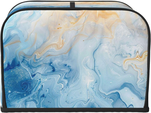 Toaster Cover 4 Slice Blue Marble Pastel Kitchen Small Appliance Covers with Pockets Dust and Fingerprint Protection
