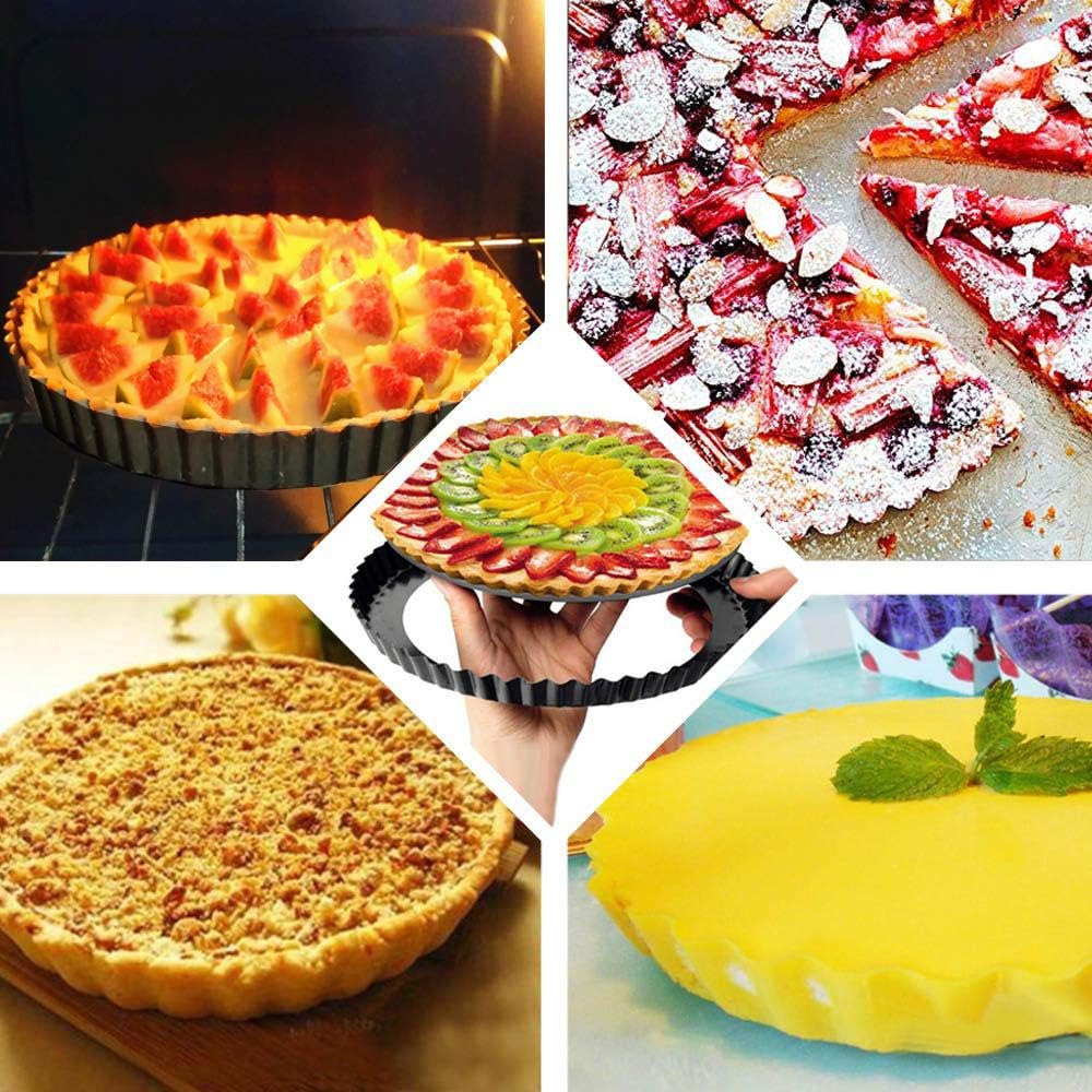 Gutsdoor Tart Pan 12 Inch with Removable Bottom Quiche Pan Nonstick Round Pie Pans for Baking Kitchen
