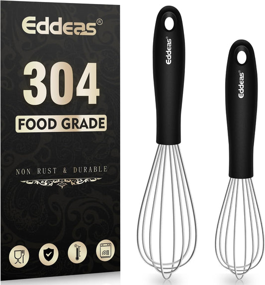 Mini Whisks - 600°F Heat Resistant Small Whisks For Cooking, Heavy Duty Stainless Steel Kitchen Balloon Tiny Whisk, Suitable for Egg, Espresso, Hot chocolate, sauces （7" & 5.5 inch ）