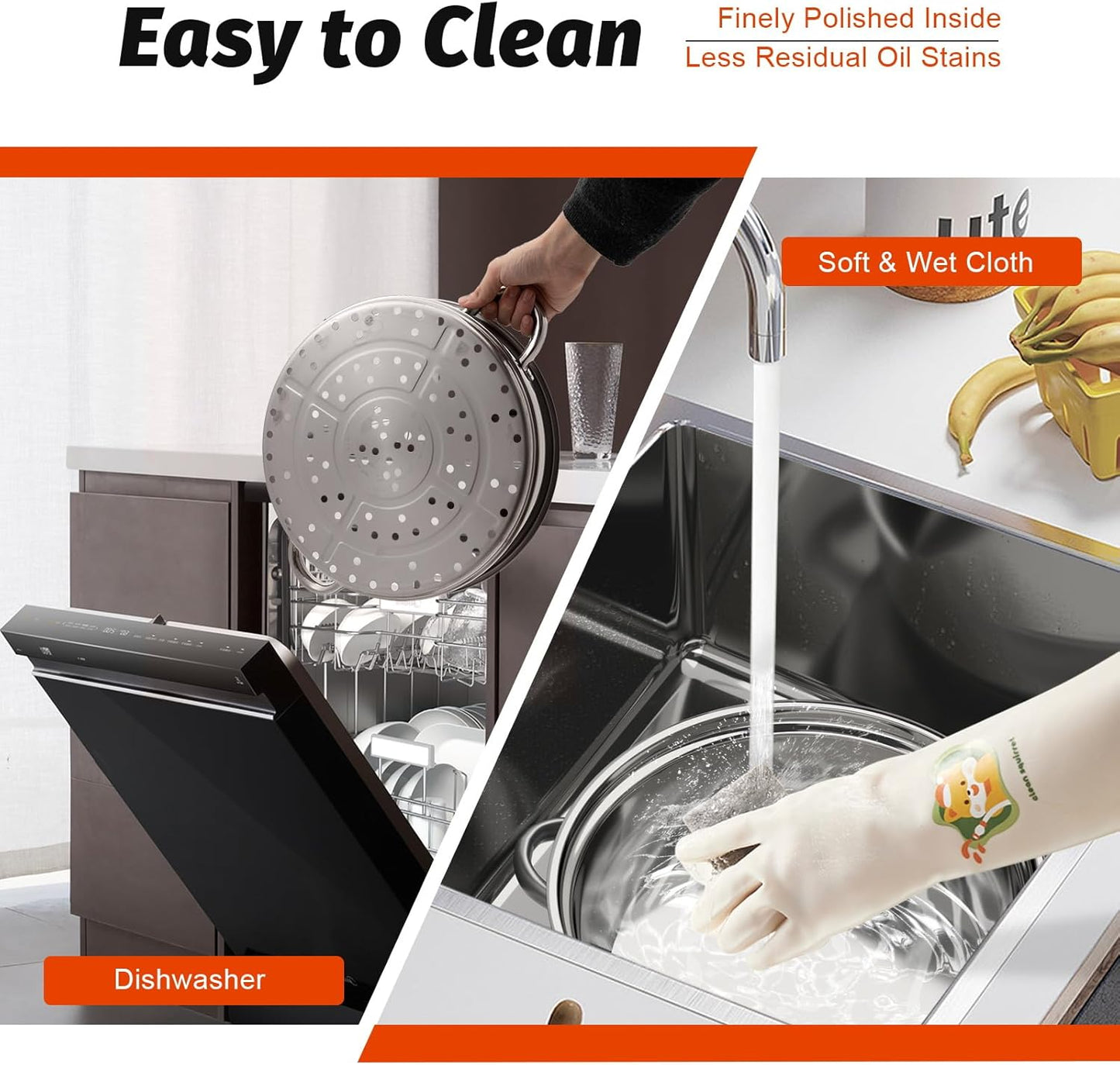 Steamer Pot Food-Grade Polished Stainless Steel Steamer Cooker Multi-functional 5-layer Fast Heating 26cm/28cm/30cm (30cm)