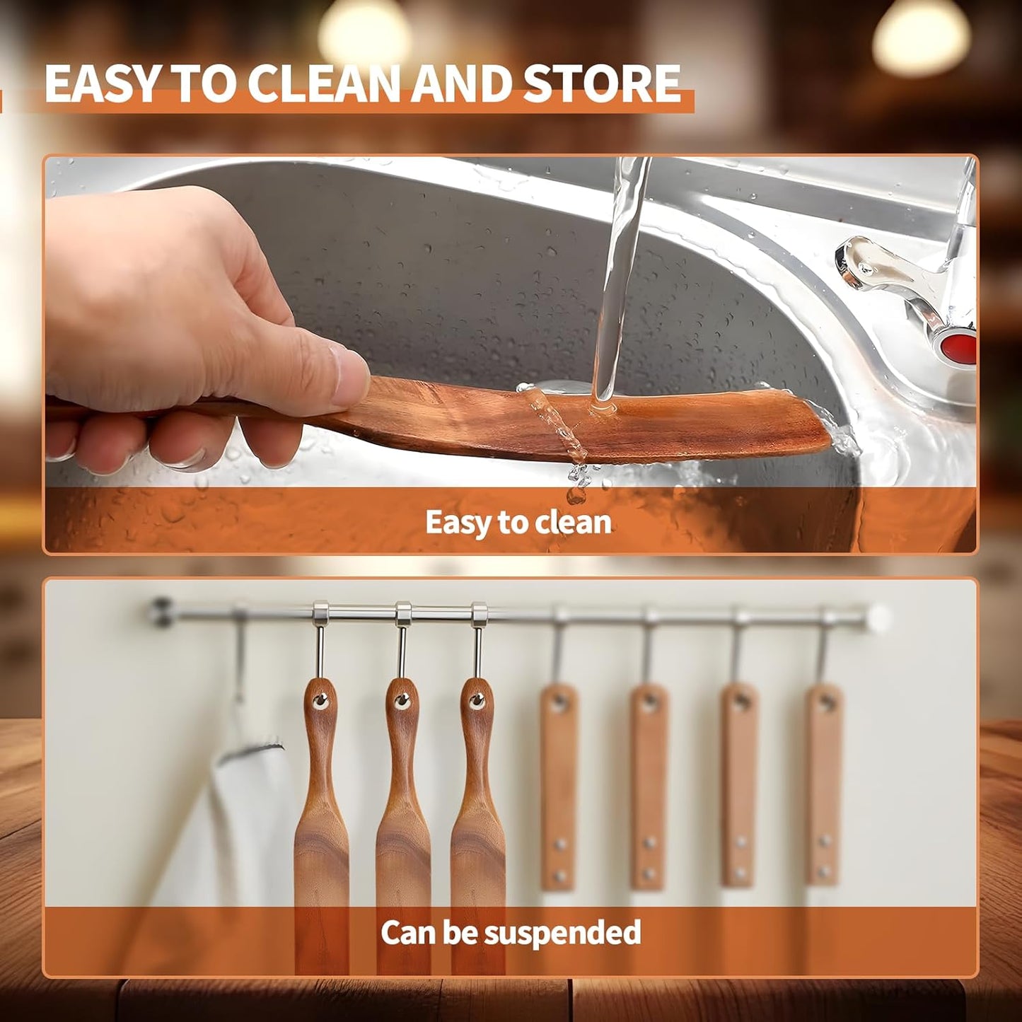 Skinny Wooden Spurtle - Wood Sourdough Spatula for Sourdough Starter，baking & cooking kitchen flour spatula spoon sourdough tools and supplies spurtle spatula icsti cooking spoons spurtle (11 Inches)